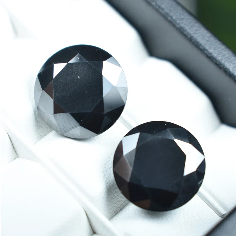 Black Moissanite 0.7-20mm 1CT Small Size Loose Lab Grown Diamond DIY Jewelry Making Materials