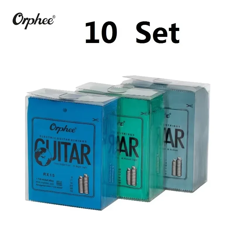 10 세트 Orphee RX15 RX17 일렉트릭 기타 스트링 세트 육각형 탄소강 일..