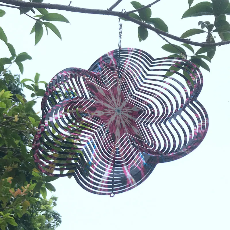 Éolienne 3D à Suspendre Pour Cour Et Jardin, Fleurs En Métal, Décoration D' Extérieur à Suspendre