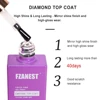 FZANEST Diamond Top Coat Gel Polish, 15ml High Glossy Top Gel Long lasting for Up to a Month 3