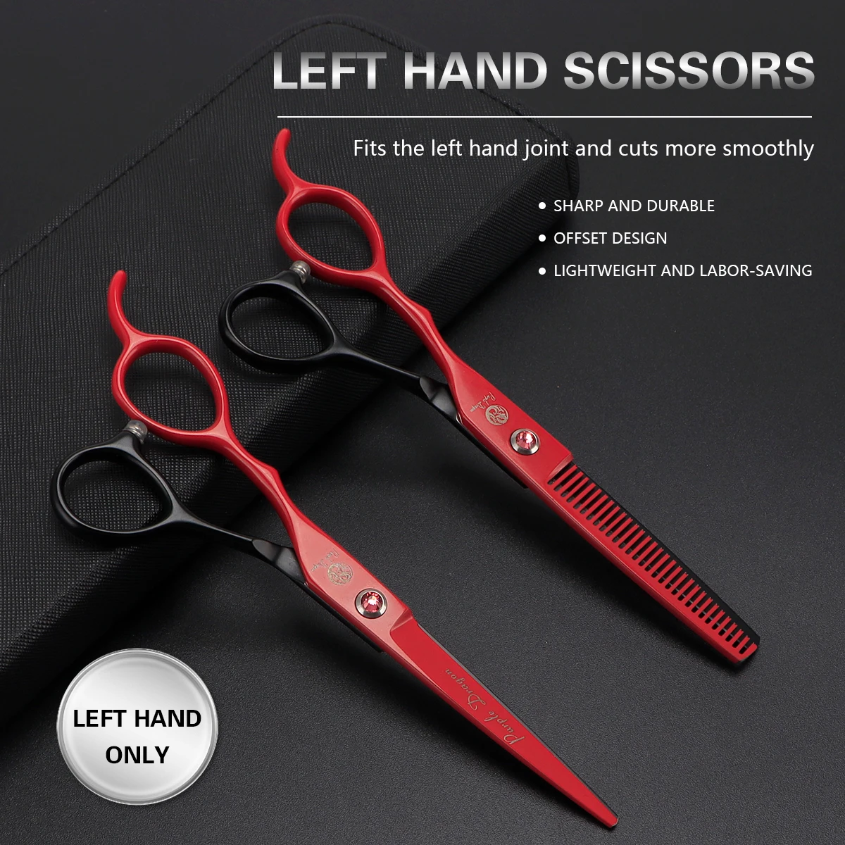 Barber Hair Scissors 6 Stainless Shears The Left Hand Cutting Shears Thinning Professional Scissors Salon Hairdressing Tools