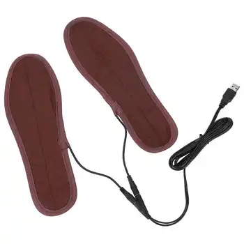 USB Heating Insoles Feet Warmer Sock Pad Soft Lint Electric Heated Shoe Insoles Winter Outdoor Sports Feet Warming Insoles