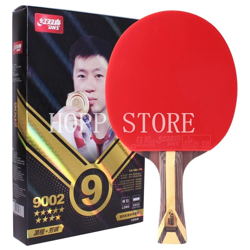 Original DHS 9 Star Table Tennis Racket Professional 5 Wood 2 ALC Offensive Ping Pong Racket with Hurricane Sticky Rubber