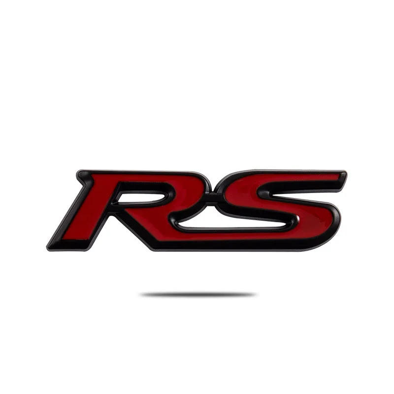 3D Metall Schwarz Blau Rot Logo RS Emblem Auto Kotflügel Abzeichen Heckklappe RS Aufkleber Auto Zubehör – Detail 6