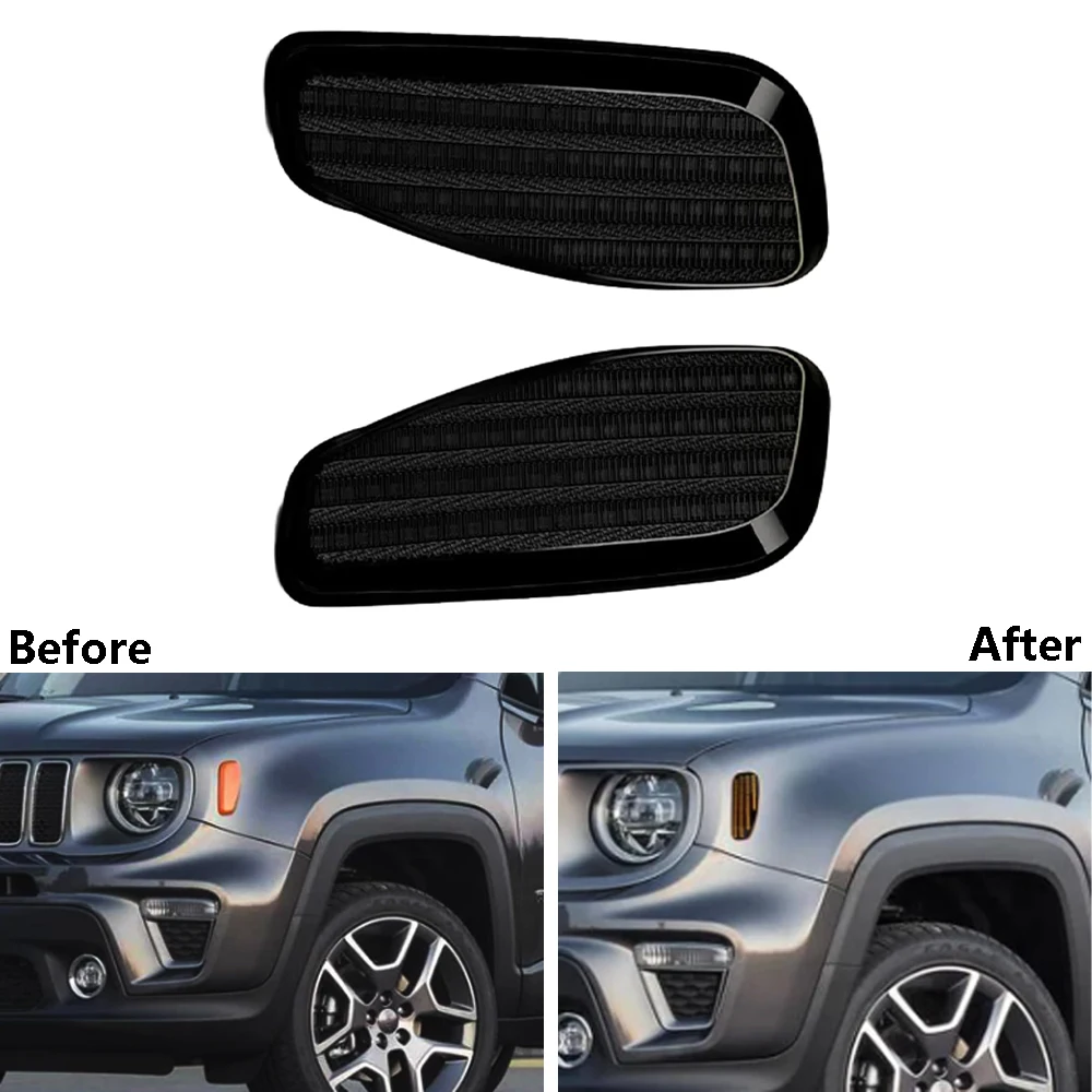 

2Pcs LED Dynamic Side Marker Turn Signal Light Sequential Blinker Light For Jeep Renegade 2014 - 2021 68256049AA 68256050AA