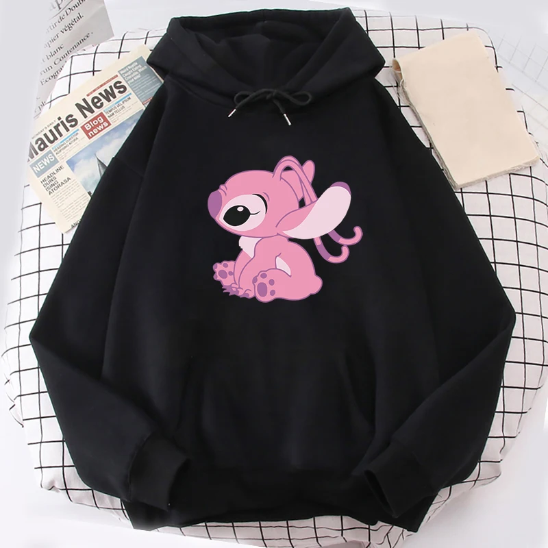 

Бесплатная доставка, толстовки Disney Stitch, милые повседневные топы с тепловым принтом для пар, толстовка с капюшоном и длинными рукавами