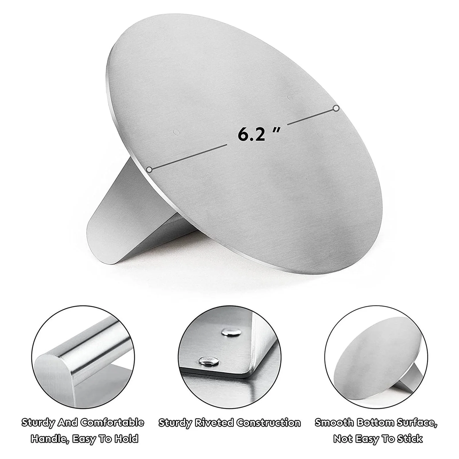 Manual Operation Meat Press Tool Grilling Bacon Round/Square Utensil for Travelling Camping BBQ