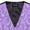 Elegant Purple Silk Mens Vests Tie Fashion Paisley Jacquard Sleeveless Jacket 4PC Hanky Cufflink Paisley Suit Waistcoats Wedding 2