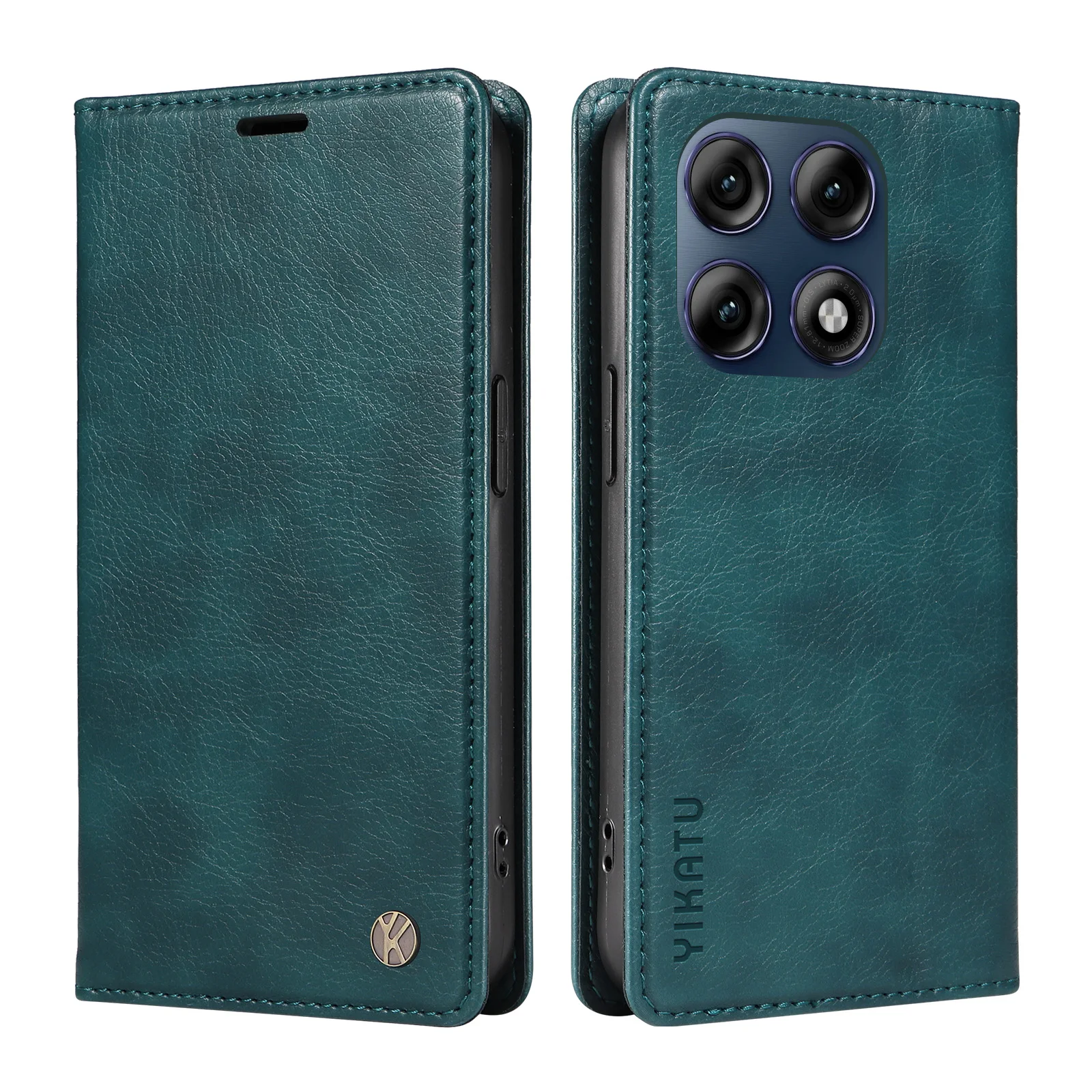 Elegant Leather Wallet Magnetic Flip Case with Lychee Grain Card Holder