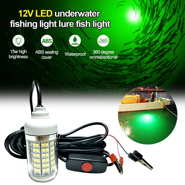 D2 12V LED Fishing Light Attractor Lure Fish Finder Lamp 108leds