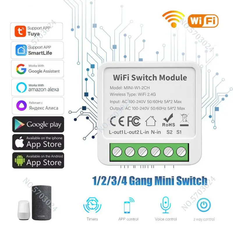 Умный мини-выключатель с Wi-Fi