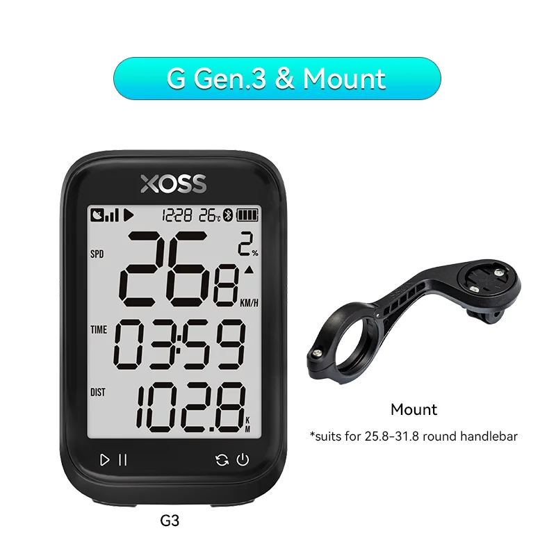 XOSS GPS Bike Computer – Advanced Power Meter & Waterproof Cycling Odometer with Cadence and Speed Tracking