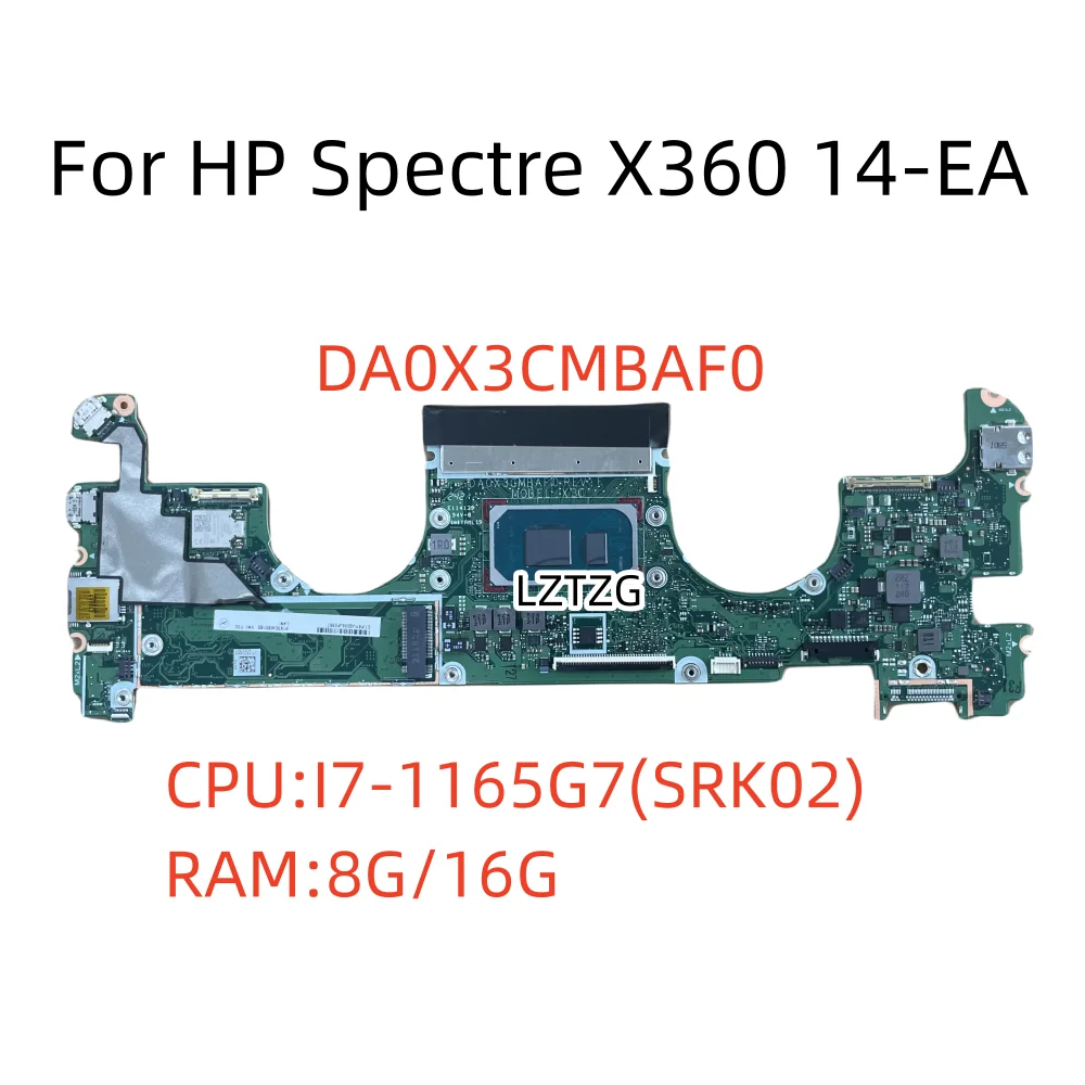 DA0X3CMBAF0 For HP Spectre X360 14-EA Motherboard CPU I7