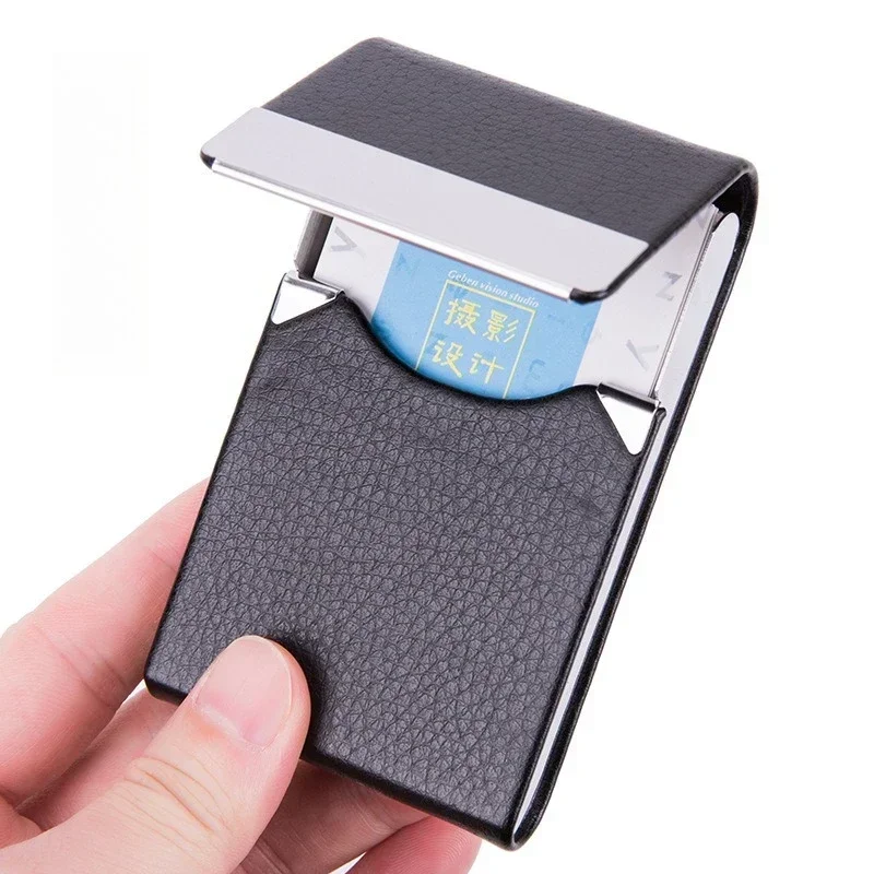 Elegant PU Leather Card and Cigarette Case with Magnetic Closure and Metal Accent