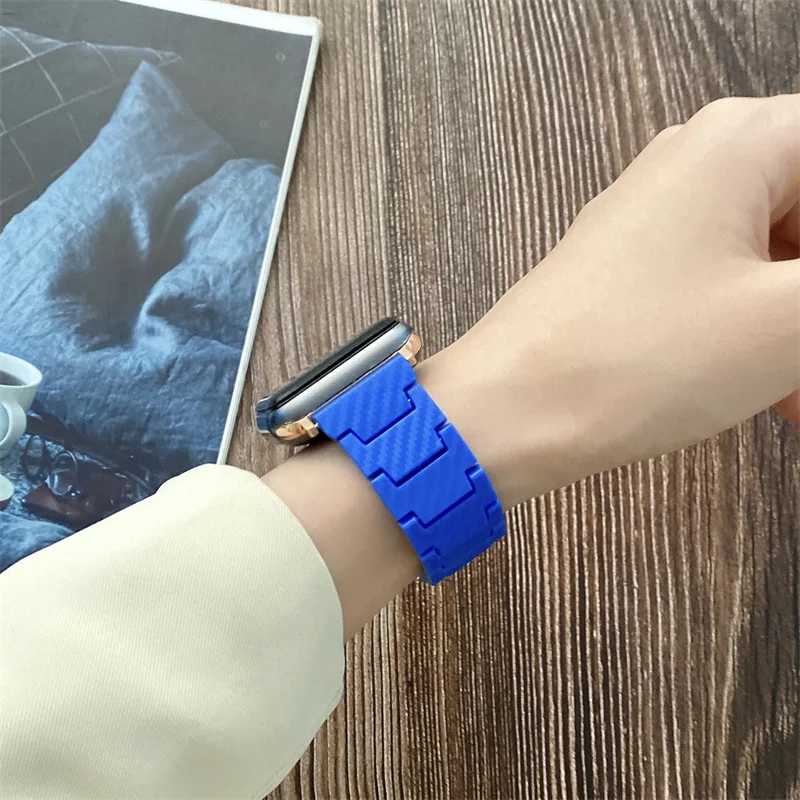 Carbon fiber for apple watch ultra 2 49mm band 45mm 44mm 40mm 41mm 38/42mm pattern Bracelet iwatch Series 9 8 7 6 5 4 3 SE strap