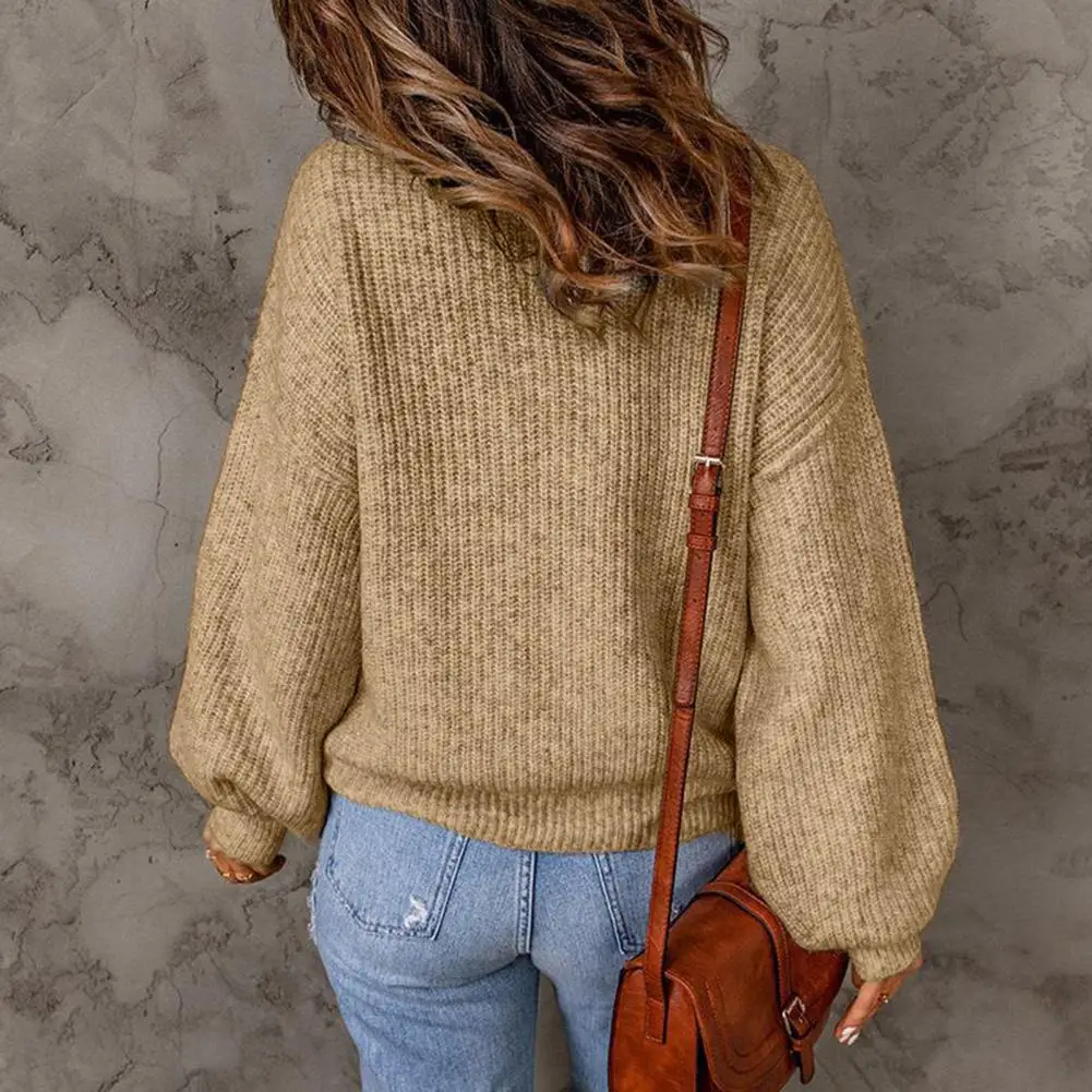 

Half Turtleneck Sweater Women Sweater Stylish Women's Knitted Sweater Half Turtleneck Loose Fit for Office School Streetwear