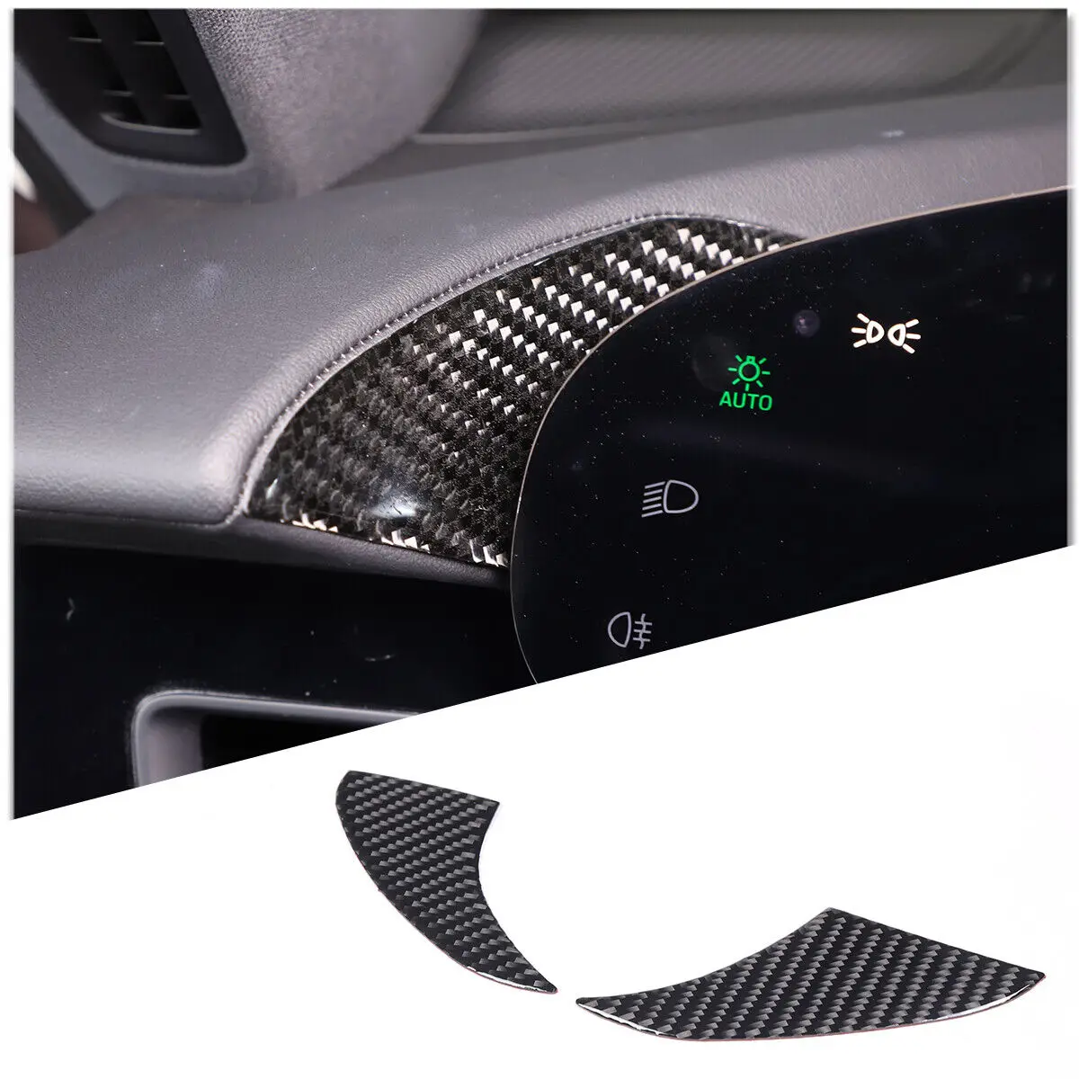 

Carbon Fiber Car Dashboard Side Decoration Panel Cover Trim For Porsche Taycan 2019-2022