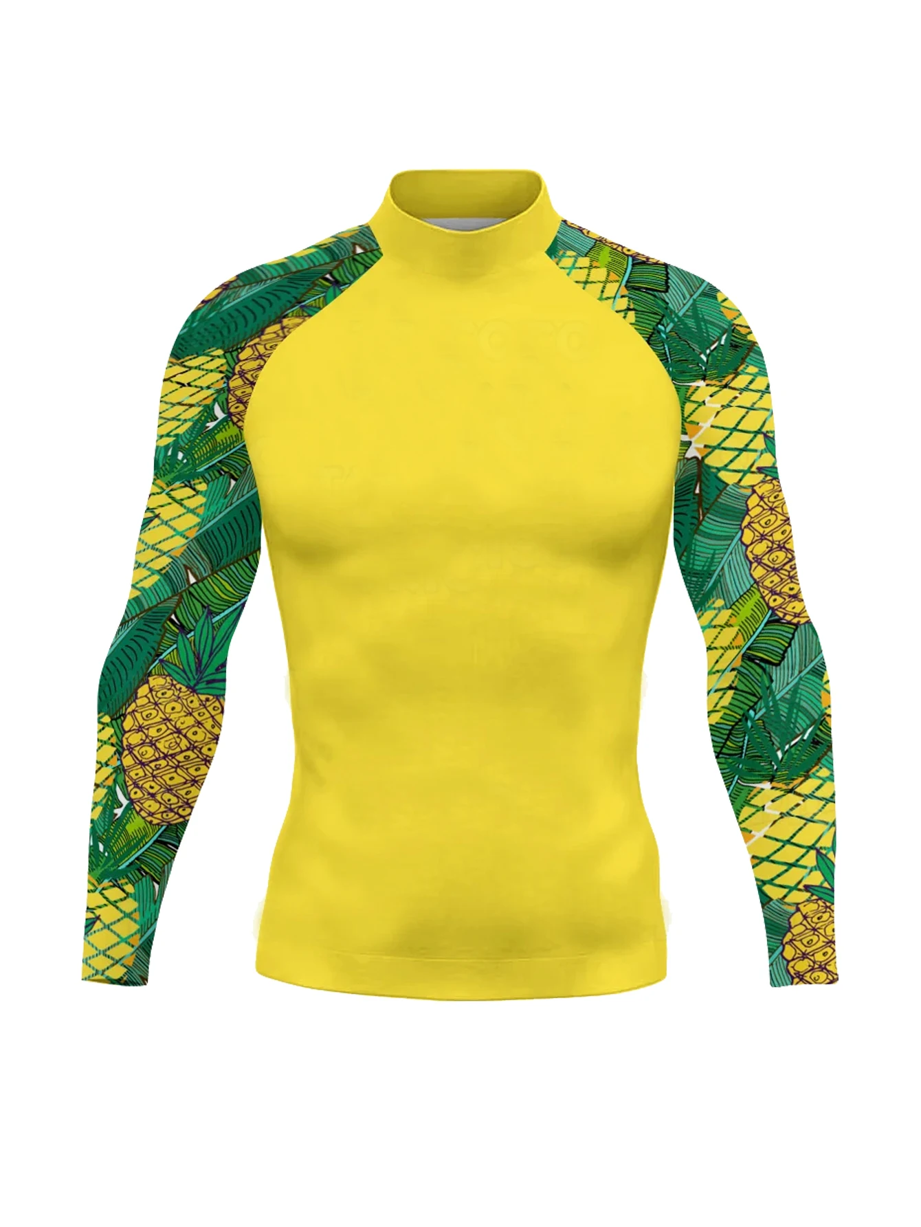 Men Long Sleeve Quick-drying Top Rash Guard Surf Shirts Swimming Rashguard Shirt Swimsuit UPF 50+ Beachwear