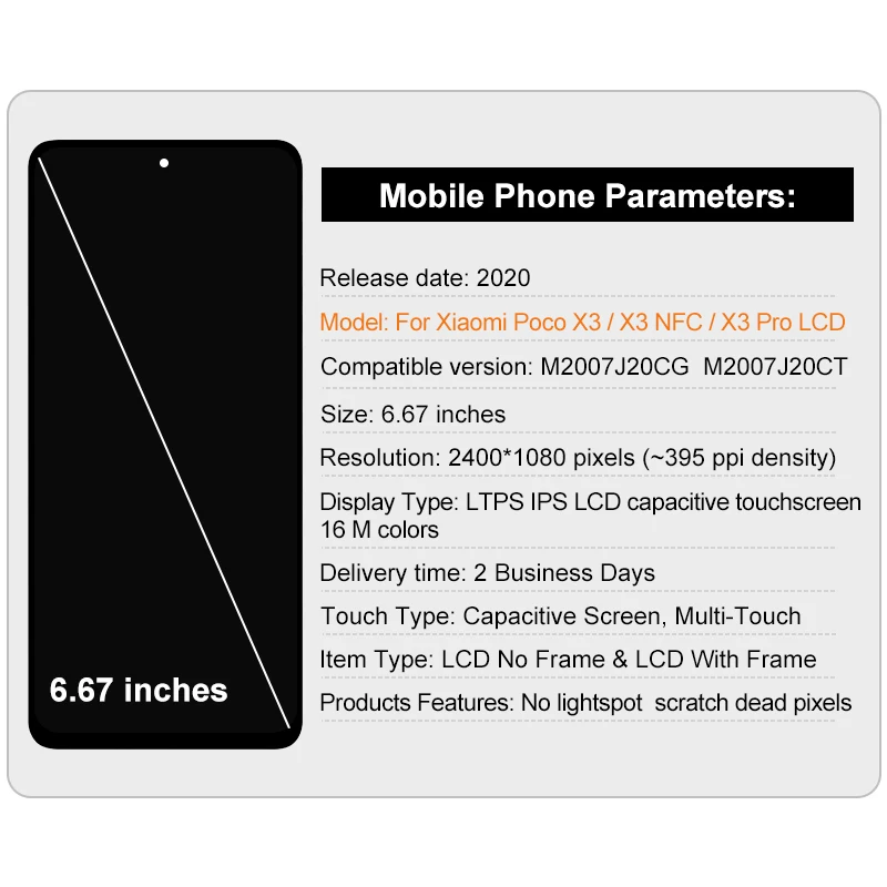LCD Display Screen 6.67