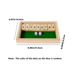 Wooden Shut The Box Game - Classic Strategy and Travel - Friendly Family Party Game (Numbers 1 - 9)
