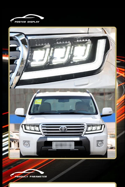 ランドクルーザー用2個自動車改造ヘッドライトLc200FJ200ヘッドランプ 