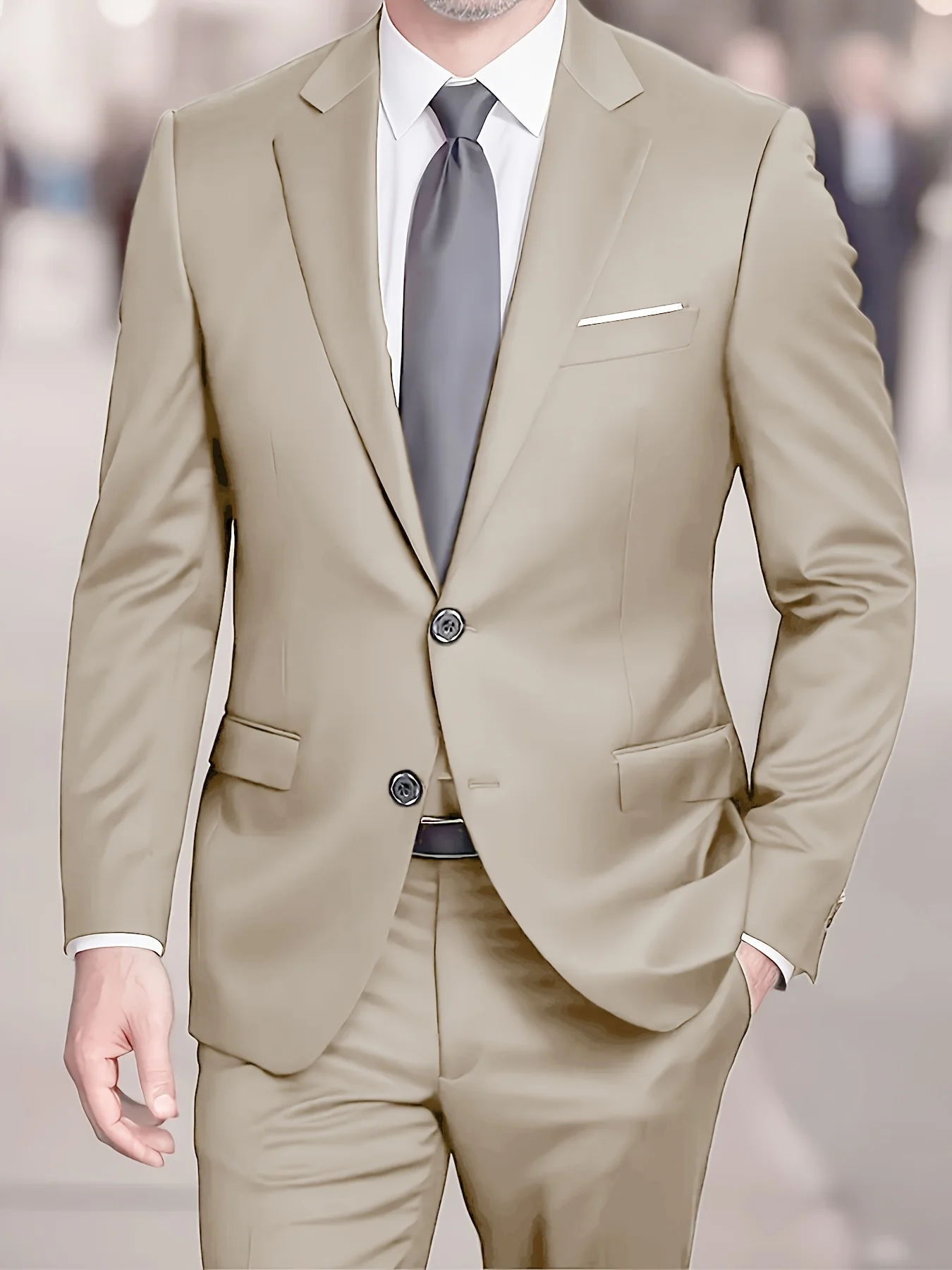 Men's Casual Fashion Light Business Logo Suit