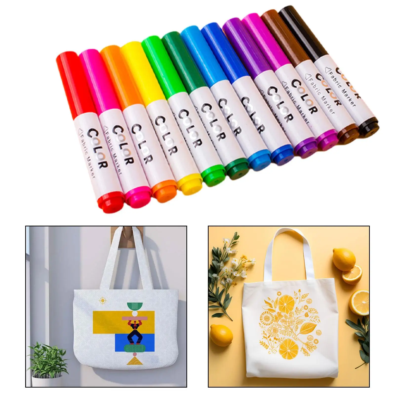 Fabric Markers Adults Painting Assorted Colors Art Markers Set Textile Marker Pens for Shoes T Shirts Tote Bags DIY Crafts Jeans