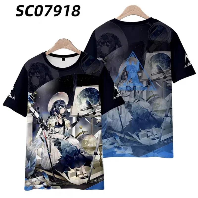 Arknights astesia 3d printing T-shirt summer fashion round neck short sleeve kimono popular game streetwear