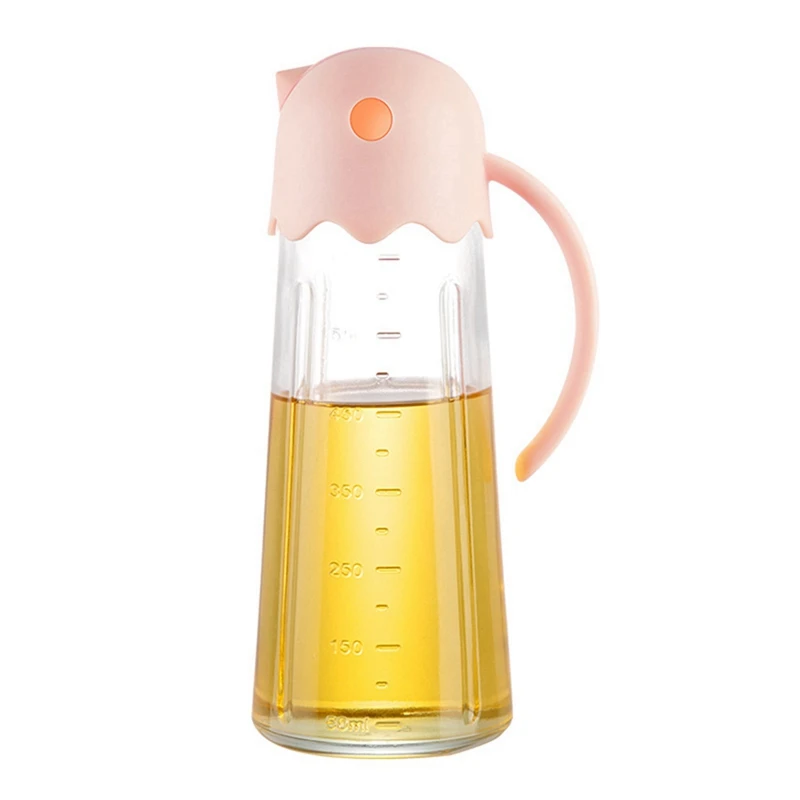 SKIT SG Seller】Auto Flip Cap Oil Dispenser Jug Glass Bottle Sauce
