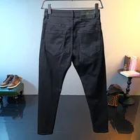 High-End Affordable Luxury Black Jeans Men's Casual All-Matching Simple Stretch Fashion Street Slim Fit Tapered Pants 1