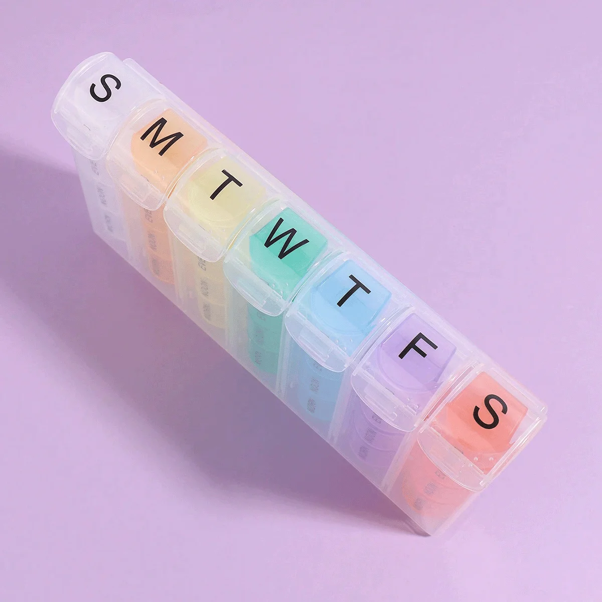 Portable 7-Day Multifunctional Pill Organizer with Spring Pop-Up Compartments