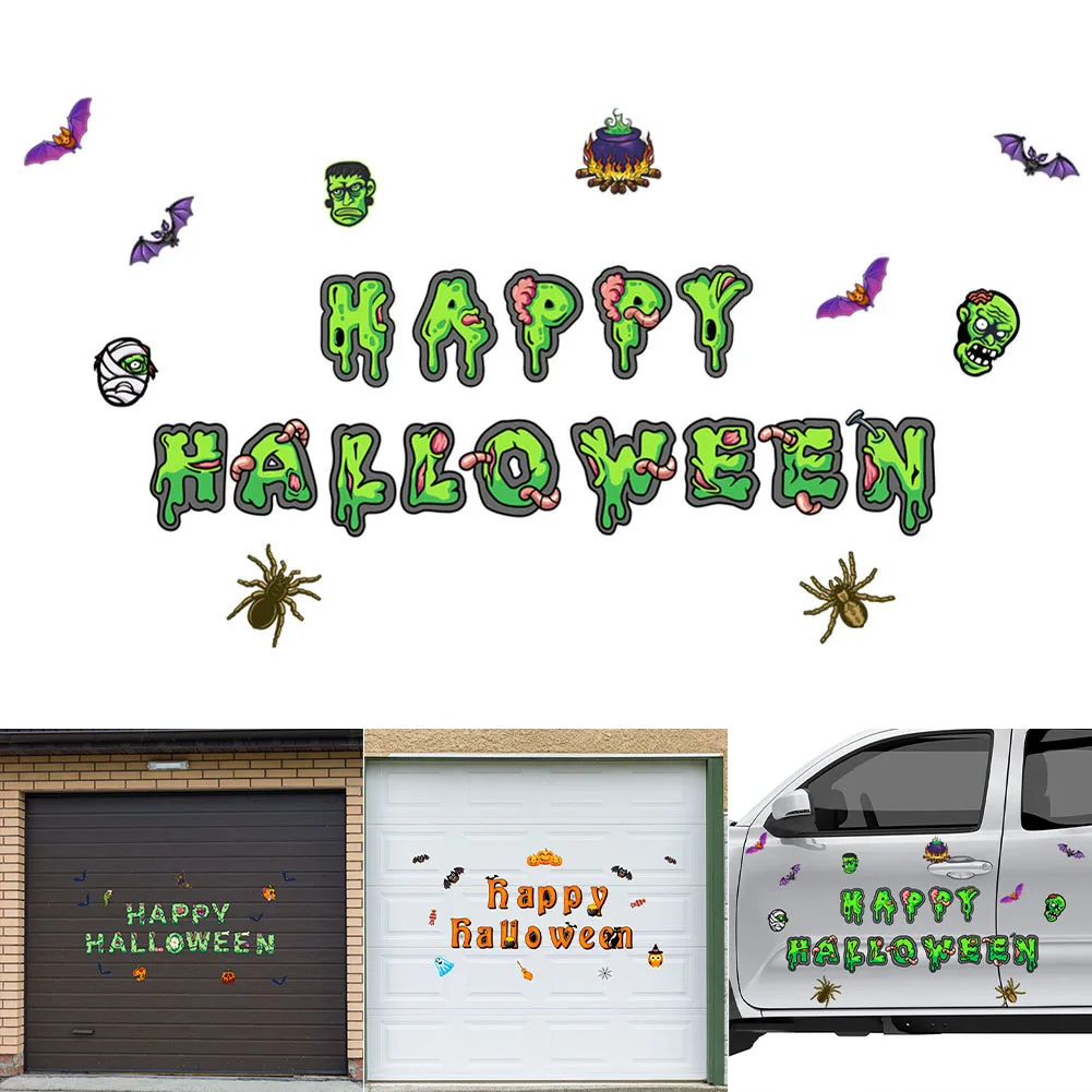 

Магнитная надпись на Хэллоуин, искусственная летучая мышь, дверь гаража, кузов автомобиля, наклейки, фестиваль, искусственный декор, DIY магнит на холодильник