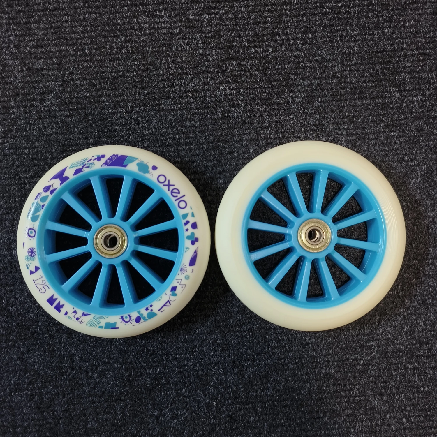 125MM scooter wheel 125x24mm skate wheel 85a pu material bearing abec-7 6wheels/lot