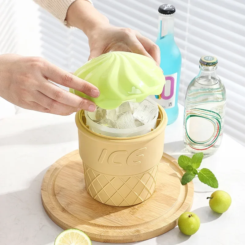 Creative Ice Cream Double Layer Silicone Ice Bucket Drink Champagne Red Wine Beer Special Bucket Outdoor Icemaker Wine Bucket