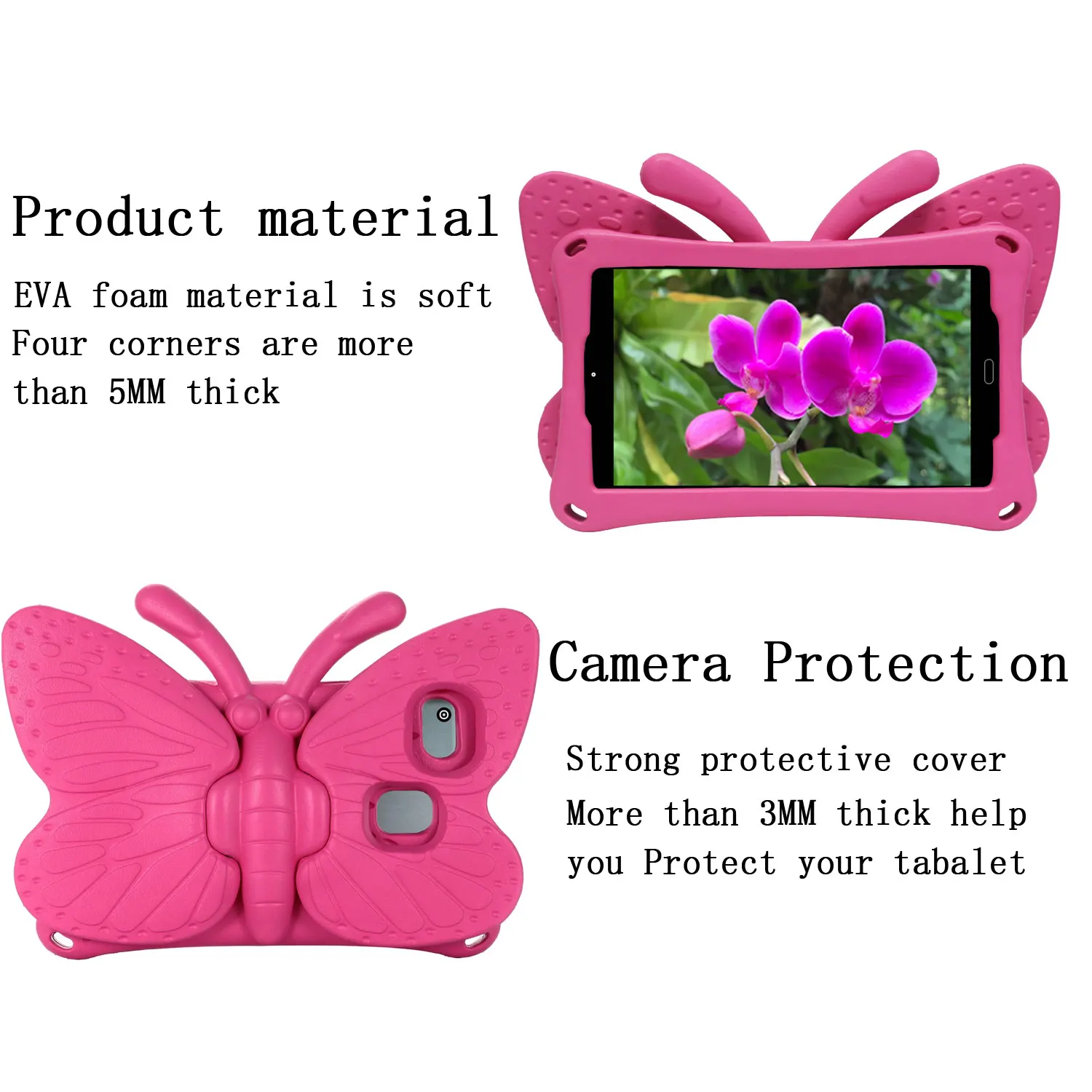 Kids  EVA Case with Cute Cartoon 3D Butterfly Stand Cover