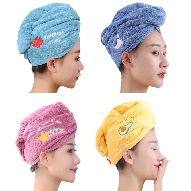 Shower Cap Hair Towel Women Girl's Hair Drying Hat Quick-dry Hair Towel Cap Hat Bath Microfiber Solid Towel Shower Cap Single Turban 1pc