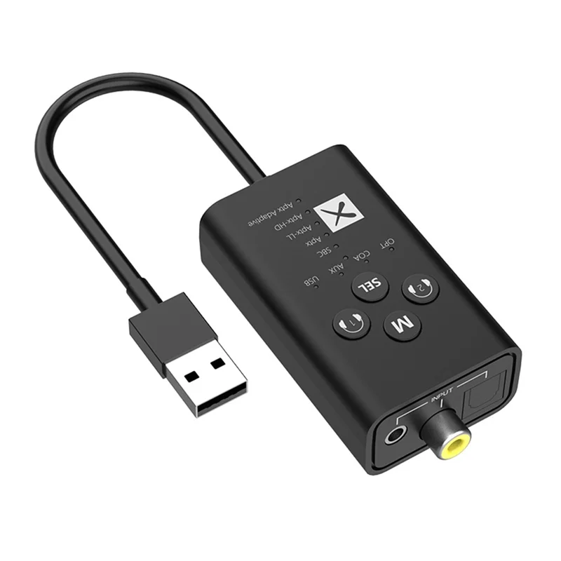 

24 бит Bluetooth 5,2 аудио передатчик LL HD адаптивный USB 3,5 мм AUX оптоволоконный коаксиальный беспроводной адаптер