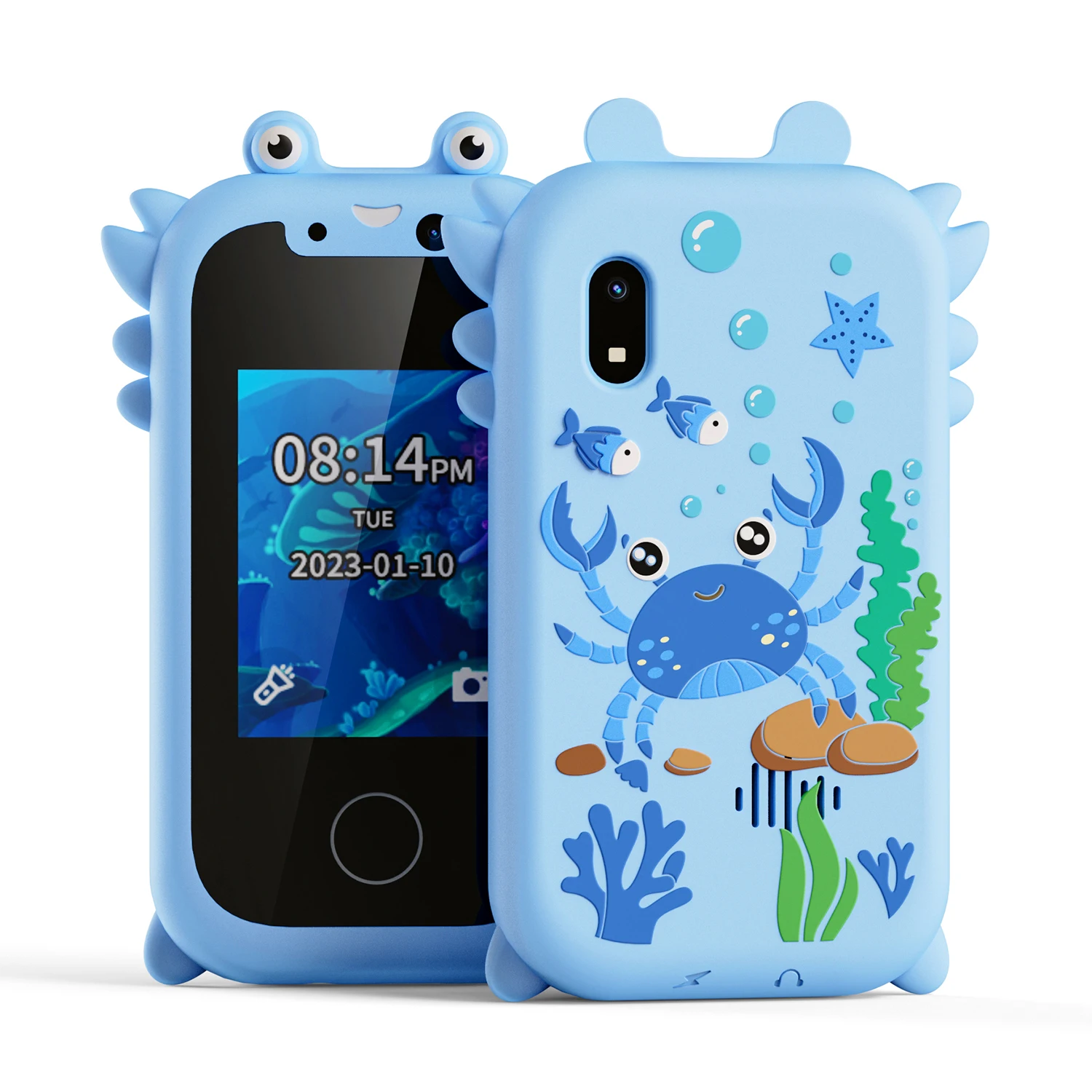 Téléphone Mobile Jouet Enfants Double Caméra 2.8 Pouces Écran Tactile Apprentissage Avec Carte SD 32 Go, Cadeau Garçon Fille 3-8 Ans - Jeux - Jouets