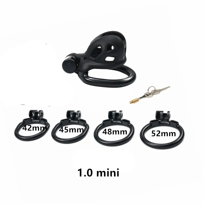 Penis Chastity Cage Chastity Lock Sex Toy Mini Male Chastity Device Cobra Cock Cage With 4 Penis Cock Ring Sleeve Lock Penis Cage Bondage Belt