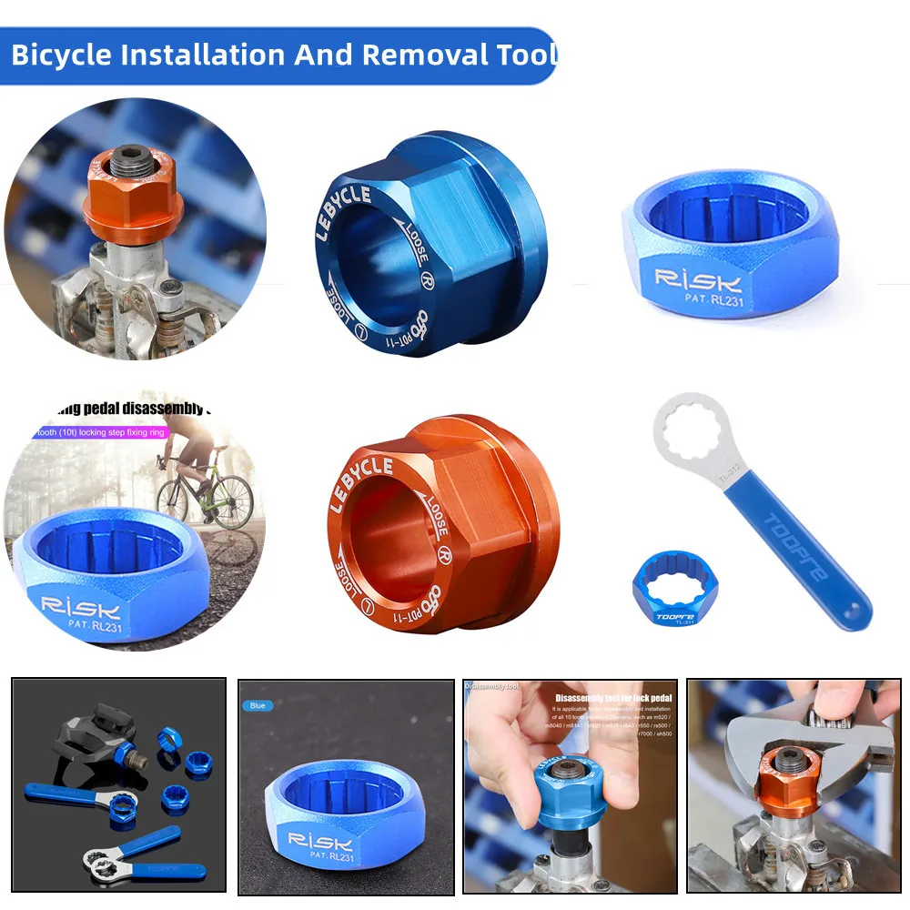Risk 10t Bicycle Pedal Disassembly Tool Lock Pedal Shaft Installation