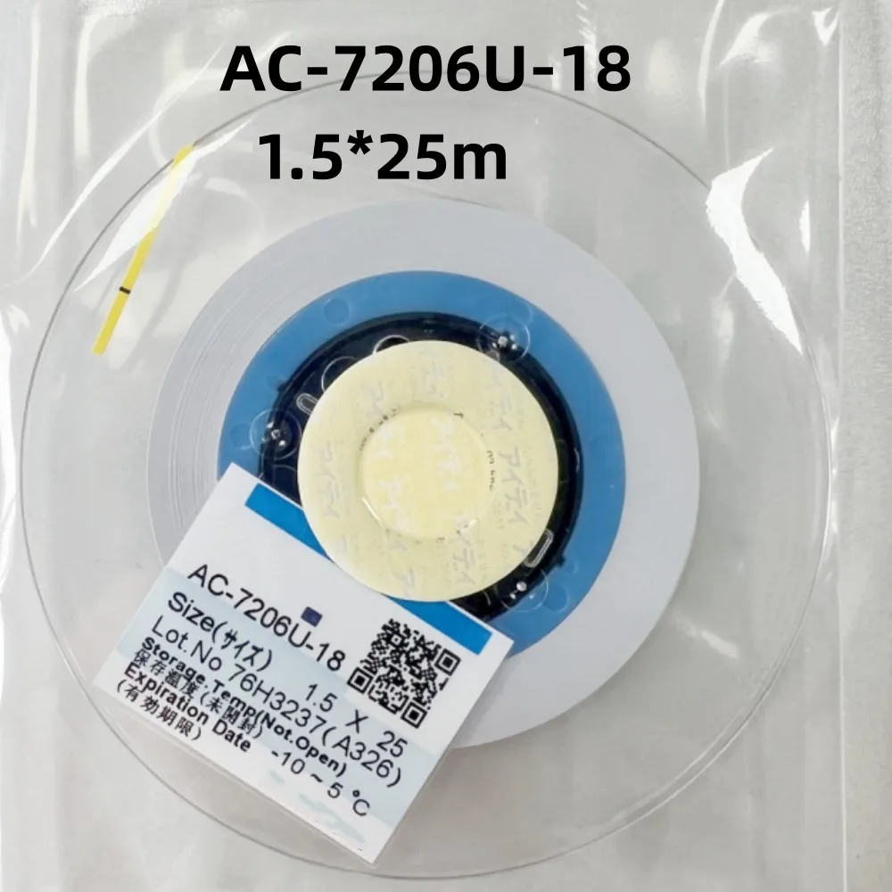 LCD 스크린 수리용 ACF 테이프, 날짜 AC-7206U-18, 1.2 1.5mm x 10m, 25m 50m, TV 이방 전도성