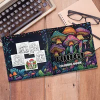 Fungi Coloring Book 24 Page Adult Picture Books Gift For Birthday Party Relieve Stress Kill Time Graffiti Painting Drawing Art 2