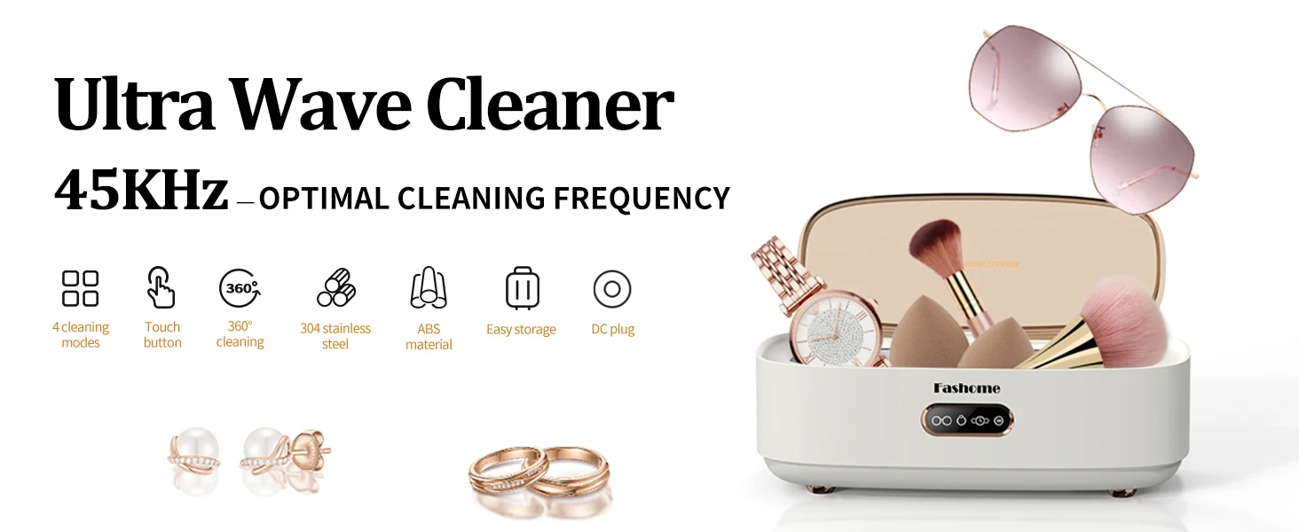 Description Picture 3 of item43000Hz Ultrasonic Jewelry Cleaner Machine Small Portable Glasses Watch Ultrasonic cleanser Box Household Glass Washing Machine