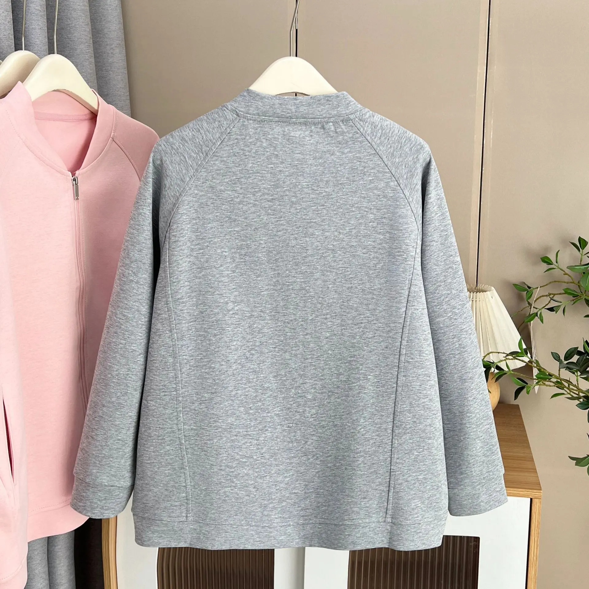 XXXXXL Fashion Plus Size Women's Coat Autumn New Simple Baseball Jacket Casual And Versatile Zipper Cardigan 5552