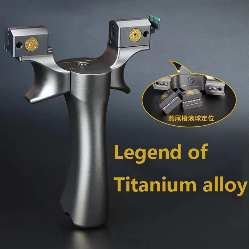 

TC21 Titanium Alloy Mobile Slingshot Head Legendary Slingshot Aluminum Grip High-precision Outdoor Hunting Shooting Competition
