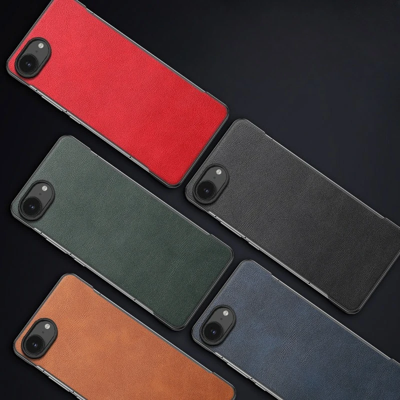 Ultra-Thin Frameless Leather Shockproof Phone Case - Hard Protective Back Cover & Bumper