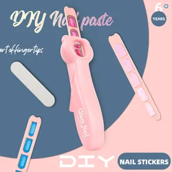Máquina de uñas de dibujos animados para niños, juego educativo creativo de pegatinas de uñas para niña, maquillaje, Princesa, regalo de cumpleaños