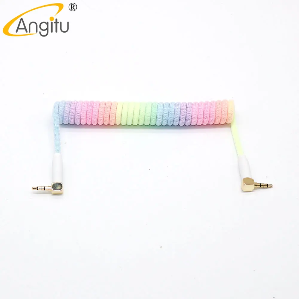 angitu diy sofle teclado enrolado trrs handmake dividir cabos de áudio customied cor
