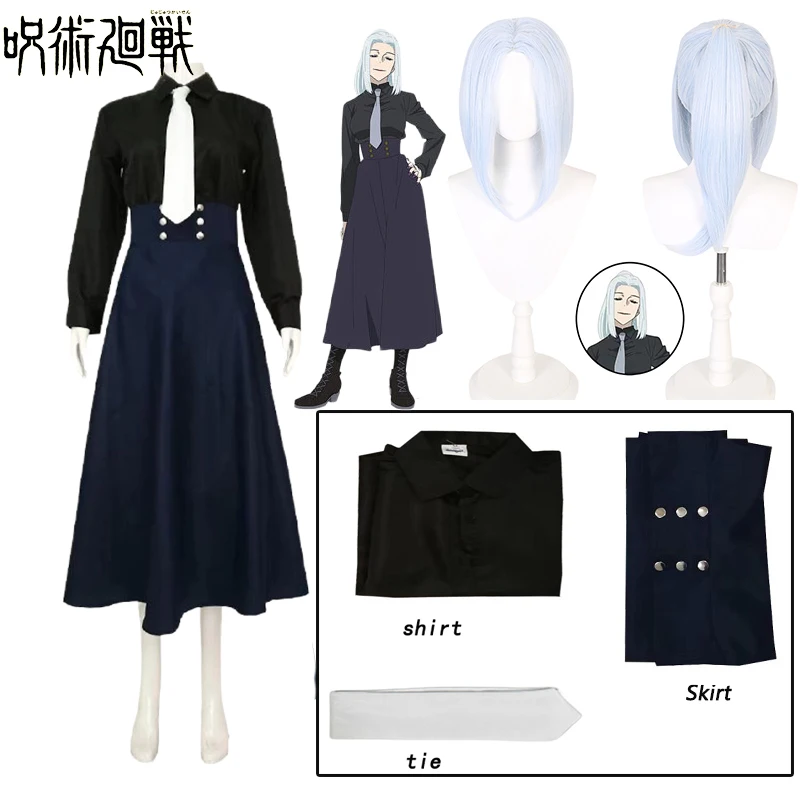 

Mei Mei Cosplay Costume Anime Jujutsu Kaisen Season 2 Meimei Cosplay Wig Uniform Shirt Skirts Tie Halloween Costumes for Women