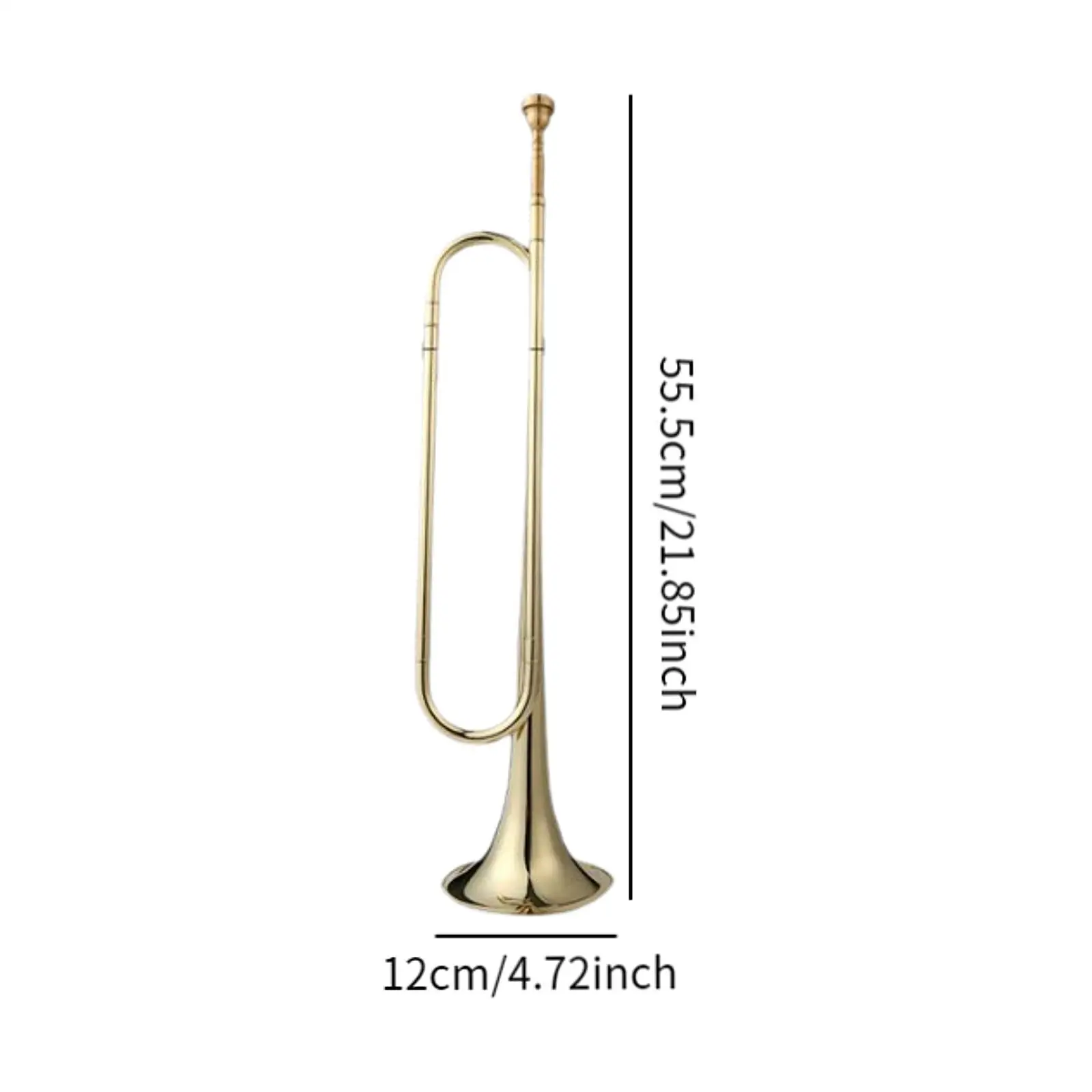 B Flat Bugle Brass Bugle Scout Classic Professional Trumpet Marching for Orchestra Band Stage Performance Adults